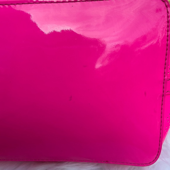 Kate Spade New York Neon Pink Tote Shoulder Hand Bag Patent Leather - Picture 11 of 11